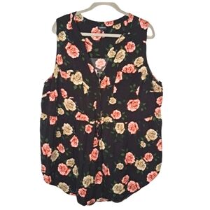 Torrid Emma Babydoll Black Floral Tunic Plus Size 2
